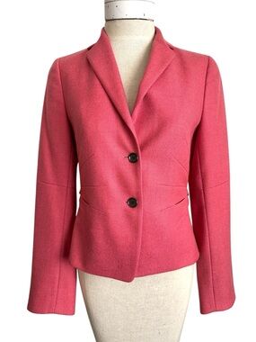 Akris Punto Coral Pink Wool Cashmere Blazer Size 6